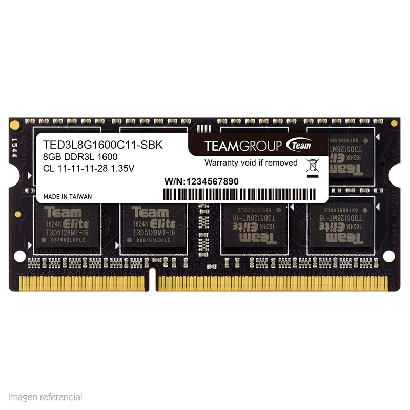 MEMORIA RAM 8GB DDR3 1600MHZ SO-DIMM TEAMGROUP ELITE
