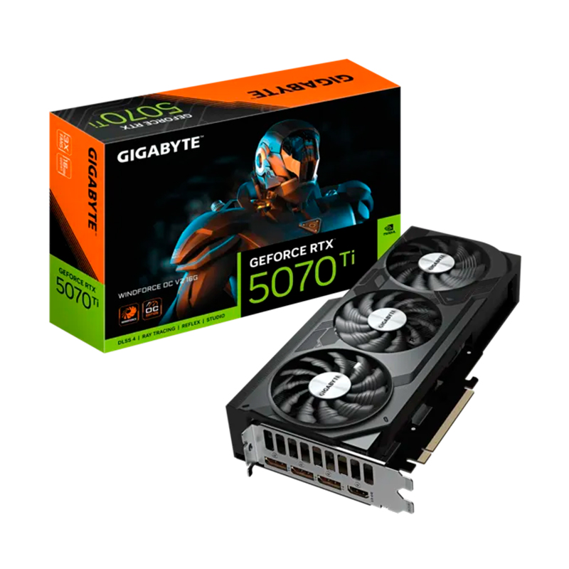 TARJETA DE VIDEO GIGABYTE GeForce RTX 5070ti 16GB WINDFORCE OC, GDDR7, PCIe 5.0