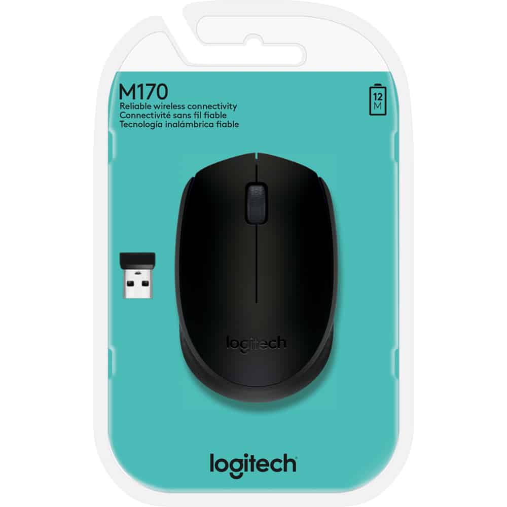 MOUSE LOGITECH M170 WIRELESS BLACK USB