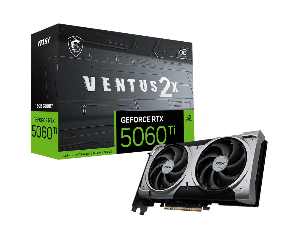 TARJETA DE VIDEO MSI RTX 5060TI 16GB VENTUS 2X OC BLACK PLUS