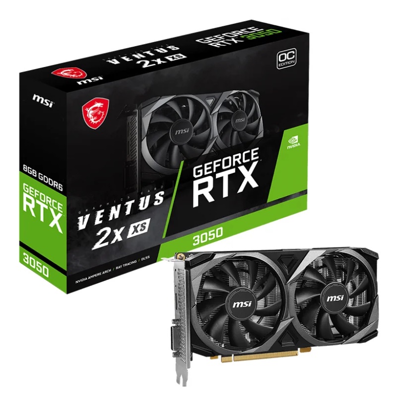 Tarjeta de video MSI GeForce RTX 3050 VENTUS 2X XS 8G OC, 8GB GDDR6, PCIe Gen 4.0 x8 