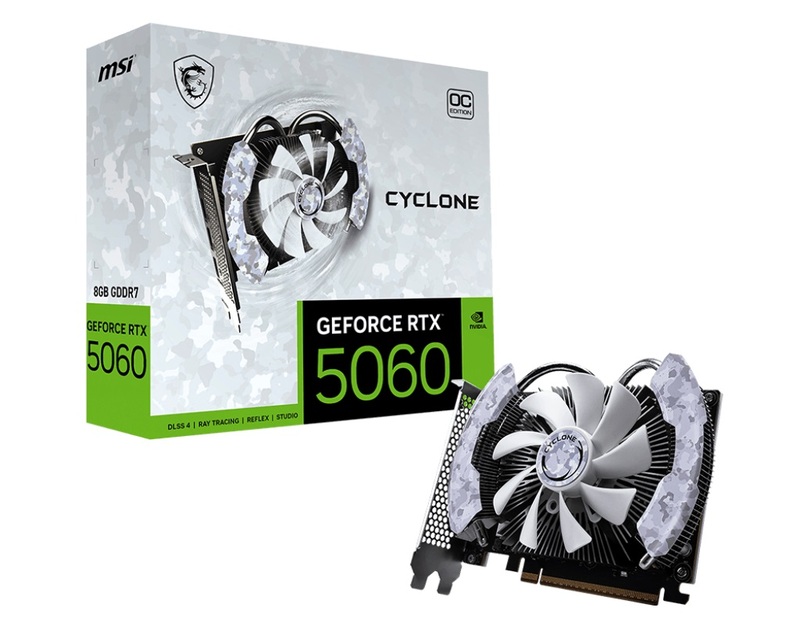 Tarjeta de video MSI GeForce RTX 5060 8G CYCLONE OC, 8 GB GDDR7, PCIe 5.0